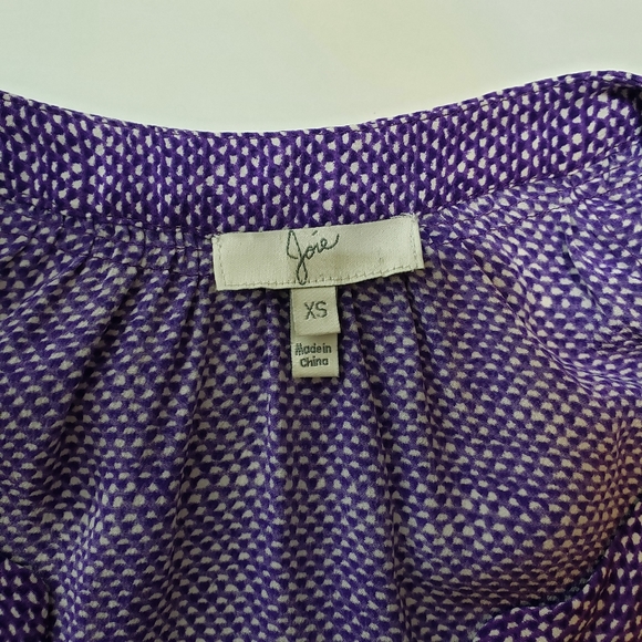 Joie Addie B Silk Blouse in Purple & white dots - Picture 7 of 8